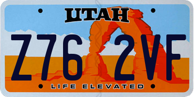 UT license plate Z762VF