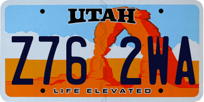 UT license plate Z762WA