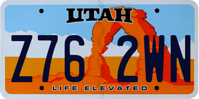 UT license plate Z762WN