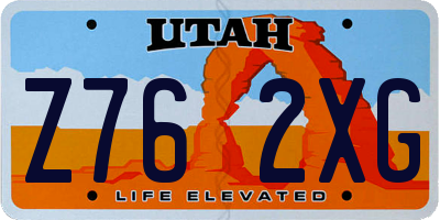 UT license plate Z762XG