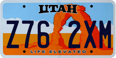 UT license plate Z762XM