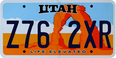 UT license plate Z762XR
