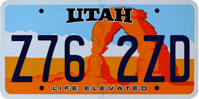 UT license plate Z762ZD