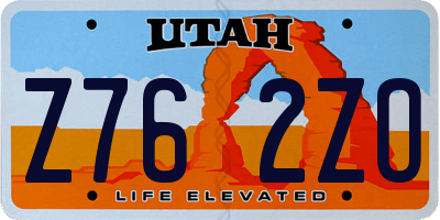 UT license plate Z762ZO