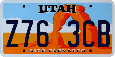 UT license plate Z763CB