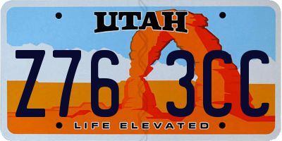 UT license plate Z763CC
