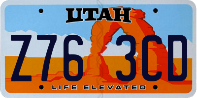 UT license plate Z763CD