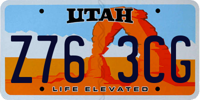 UT license plate Z763CG