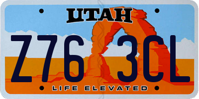 UT license plate Z763CL