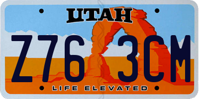 UT license plate Z763CM