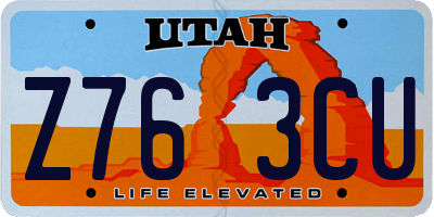 UT license plate Z763CU