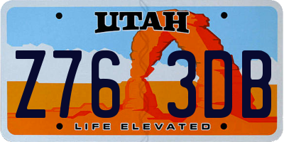 UT license plate Z763DB