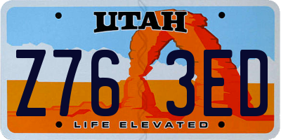 UT license plate Z763ED