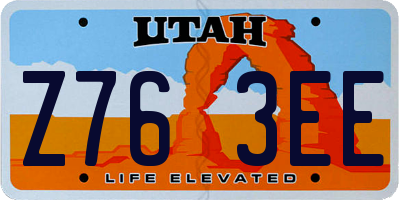 UT license plate Z763EE