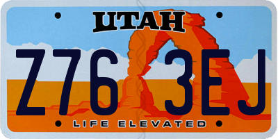 UT license plate Z763EJ