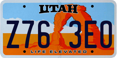 UT license plate Z763EO