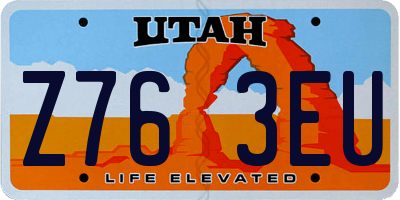 UT license plate Z763EU