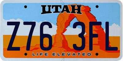 UT license plate Z763FL