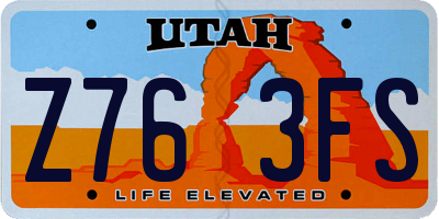 UT license plate Z763FS