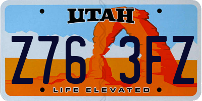 UT license plate Z763FZ