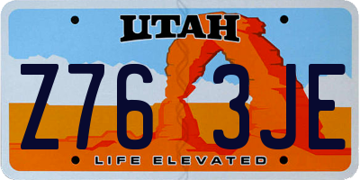 UT license plate Z763JE