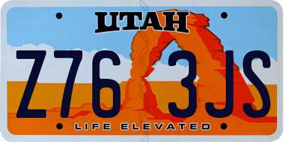 UT license plate Z763JS
