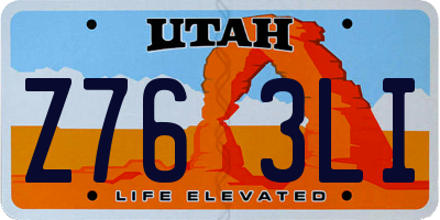UT license plate Z763LI