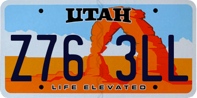 UT license plate Z763LL