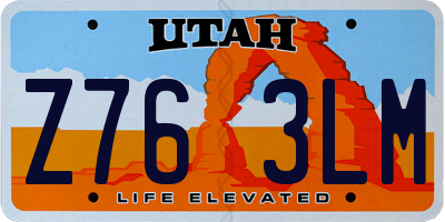 UT license plate Z763LM