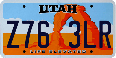 UT license plate Z763LR
