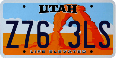 UT license plate Z763LS