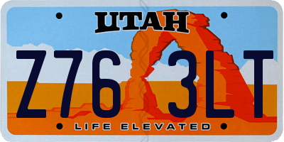 UT license plate Z763LT