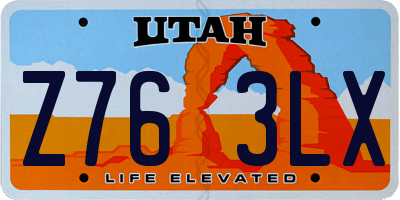 UT license plate Z763LX