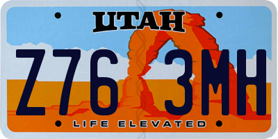 UT license plate Z763MH