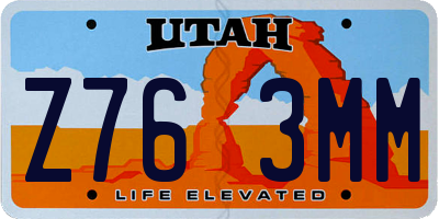 UT license plate Z763MM