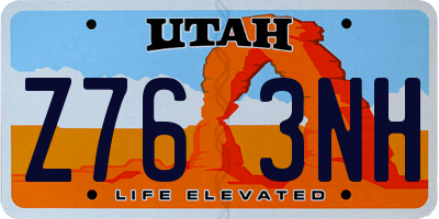 UT license plate Z763NH