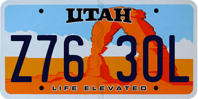 UT license plate Z763OL