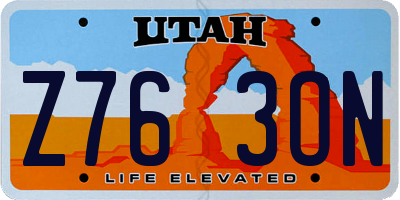 UT license plate Z763ON