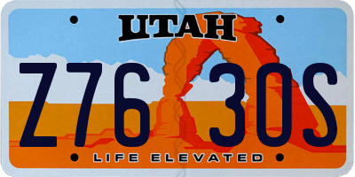 UT license plate Z763OS