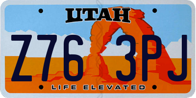 UT license plate Z763PJ