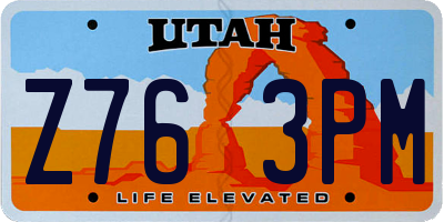 UT license plate Z763PM