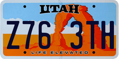 UT license plate Z763TH
