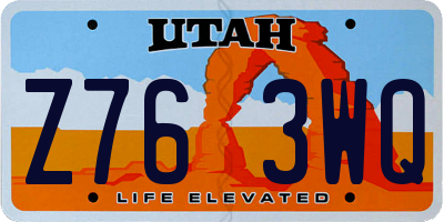 UT license plate Z763WQ