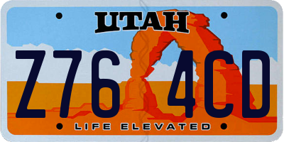 UT license plate Z764CD