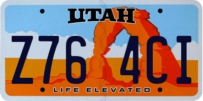 UT license plate Z764CI