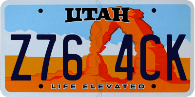 UT license plate Z764CK