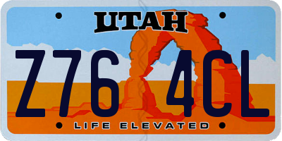 UT license plate Z764CL