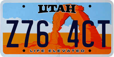 UT license plate Z764CT