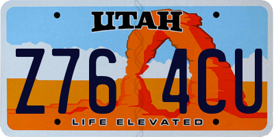 UT license plate Z764CU
