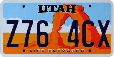 UT license plate Z764CX